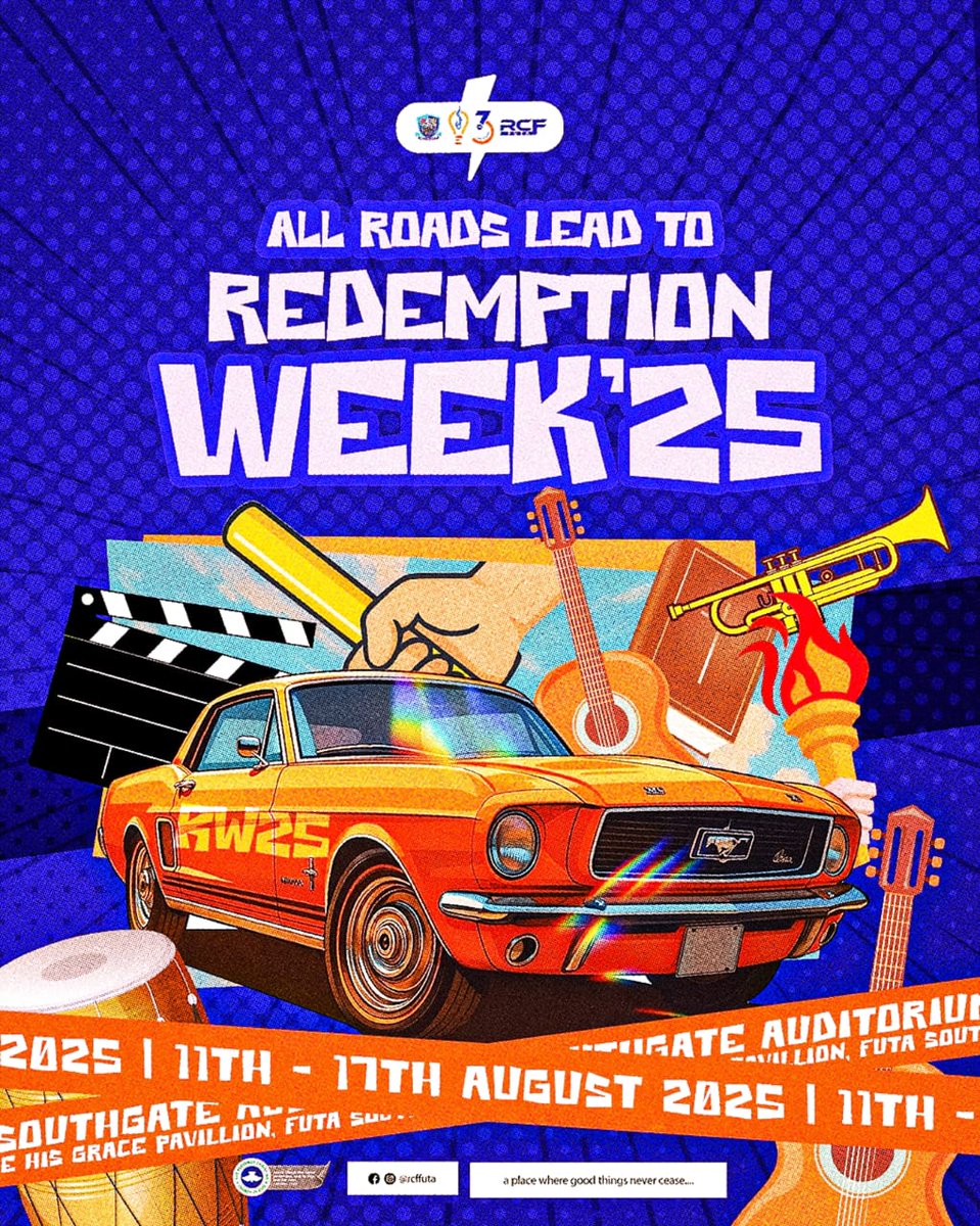 s0nofzion's tweet photo. ๐ All Roads Lead to Redemption Week 2025
The wait is over . Redemption Week starts TODAY!!๐ฅ๐
๐
August 11โ17, 2025.
๐ RCF FUTA
Come expectantโฆ Heaven is ready ๐
#rcf #rcffuta #LightBearers #redemptionweek37 #rw2025 #Word #Prayer #drama #Worship #Countdown https://t.co/vEtyU9YiCw