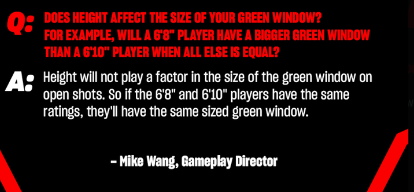 JerzFlow201's tweet image. 🧐 DOES HEIGHT AFFECT YOUR GREEN WINDOW IN #NBA2K26?

Example: Will a 6'8" have a bigger green window than a 6'10" if all else is equal?

✅ Nope. Height doesn’t matter for open shots. Same ratings = same green window size.
#2KCommunity #NBA2K26Tips
