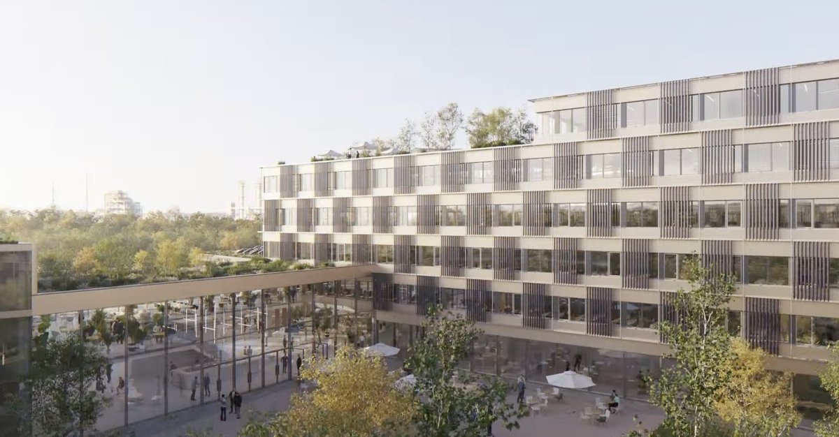 zoastudio's tweet photo. The Burghausen skyline is about to gain a timber-hybrid #workplace for 400 people in #Germany, designed by @JLL. Full story → https://t.co/hOQvKCA58a #JLL #CGI #renderings #architecture #architecturalcompetition https://t.co/itIoYkwA8k