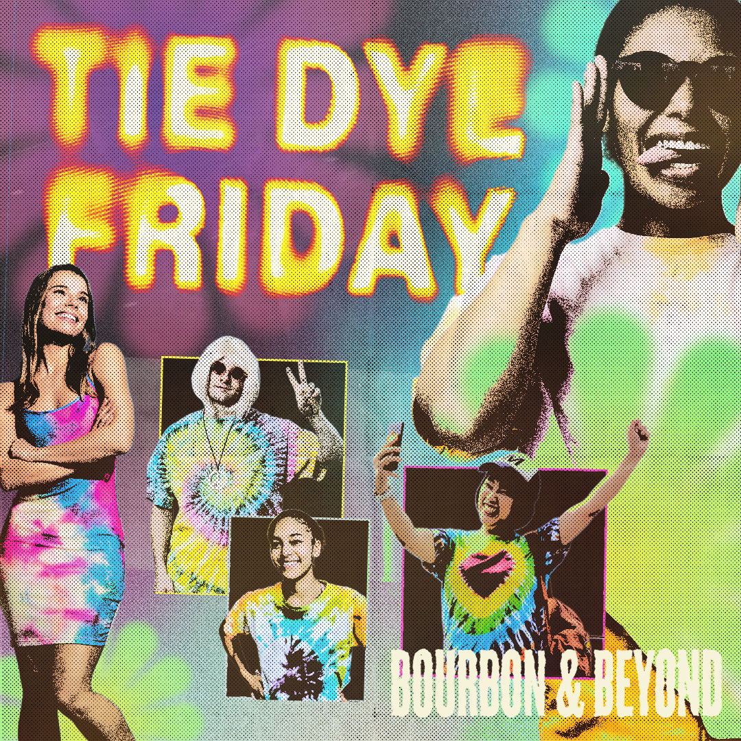 Bourbon & Beyond (@bourbonnbeyond) on Twitter photo Friday’s forecast: swirling colors and psychedelic sounds. 🌈 Rock your best tie dye for @Phish, <a href="/Khruangbin/">Khruangbin</a> & more at Bourbon for our second Spirit Day theme. 🥃
👀 PS... any guesses what our remaining two dress themes will be for Saturday and Sunday? Friday’s forecast: swirling colors and psychedelic sounds. 🌈 Rock your best tie dye for @Phish, <a href="/Khruangbin/">Khruangbin</a> & more at Bourbon for our second Spirit Day theme. 🥃
👀 PS... any guesses what our remaining two dress themes will be for Saturday and Sunday?