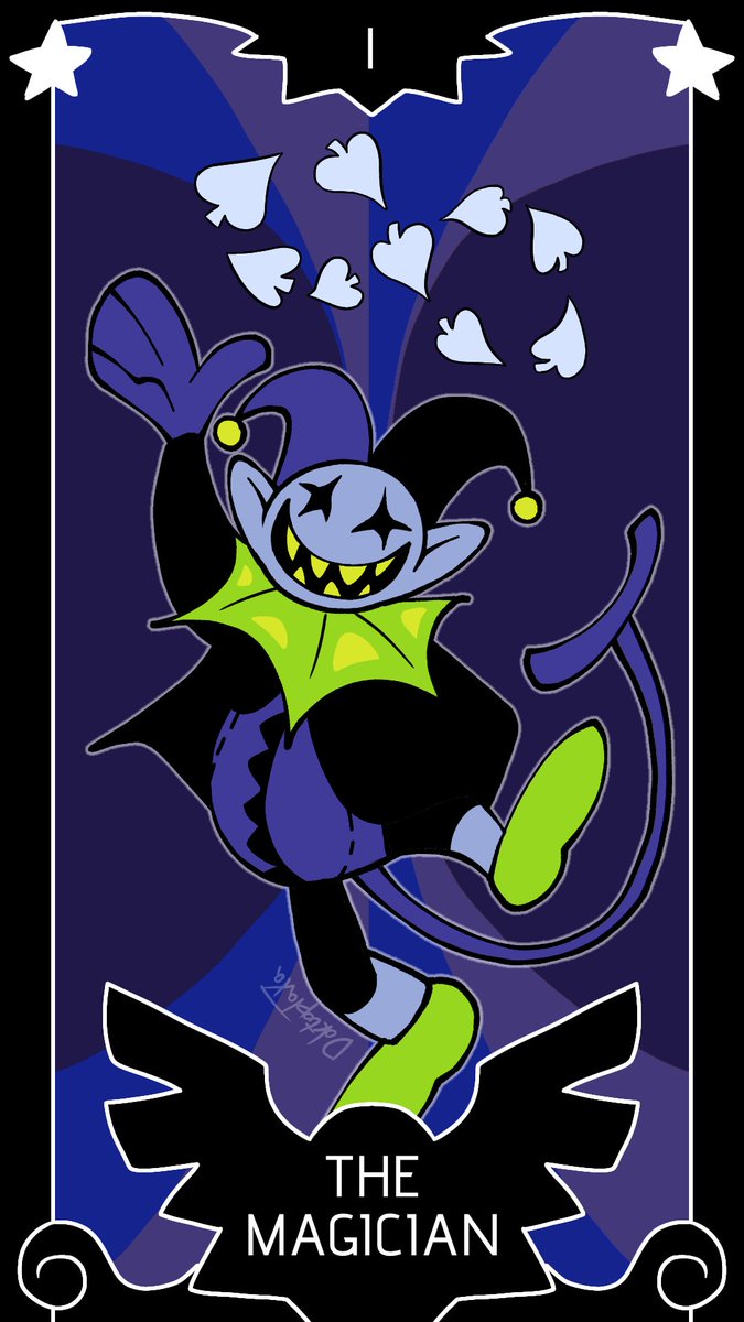 today's card is The Magician, and it's Jevil who was really fun to draw #deltarune