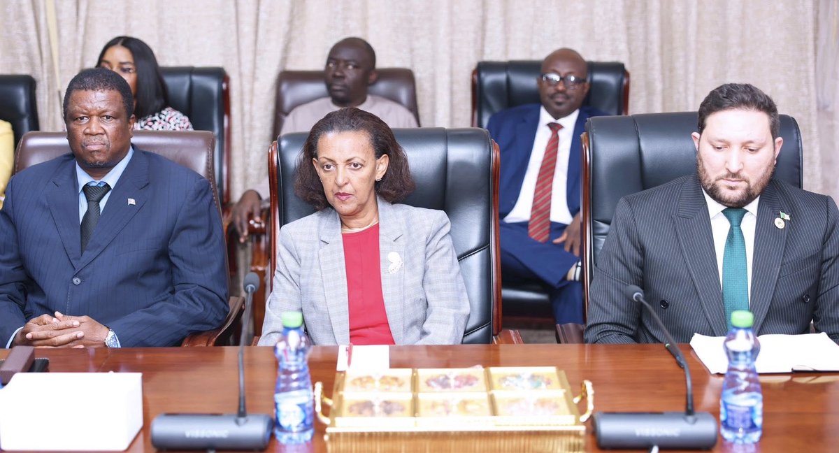 SouthSudanGov's tweet photo. President Salva Kiir has met with a high-level delegation from the African Union Peace and Security Council to discuss the ongoing implementation of the Revitalized Peace Agreement (#RARCSS), a key framework aimed at ending years of conflict in South Sudan. @_AfricanUnion https://t.co/UV5IMgFtu9