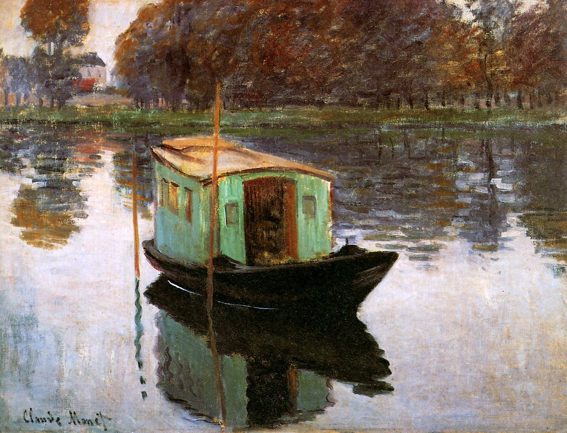 impression_ists's tweet photo. Claude Monet's Studio Boat 
(by Monet) https://t.co/FKNwt7Sour