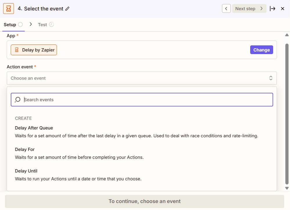 You can use Delay by Zapier to pause workflows for minutes, hours, or days. This is perfect for spacing out follow-ups or timing messages.
Send a thank-you email immediately, a product recommendation 48 hours later, then a discount offer one week after
#Zapier #Automation #NoCode