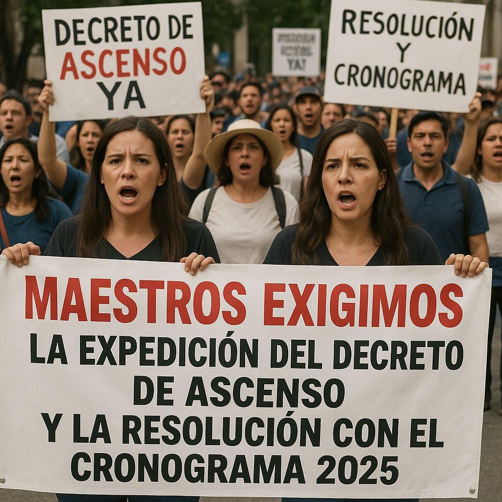 📢 ¡MAESTROS UNIDOS, VOZ QUE NO SE CALLA! 📢

Exigimos la expedición inmediata del Decreto de Ascenso y la Resolución con el cronograma 2025.
No es un favor, es un derecho que hemos ganado con años de trabajo, formación y compromiso. <a href="/Mineducacion/">MinEducación</a> <a href="/DanielRMed/">Daniel Rojas Medellin</a>