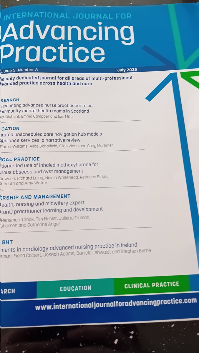 Shona Oliphant (@shonaoliphant) on Twitter photo It was great to come home and see my recent article about ANP role implementation in CMHT's in print today 📚🥳 #researchpillar <a href="/ijapractice/">International Journal for Advancing Practice</a> <a href="/MA_Healthcare/">MA Healthcare</a> It was great to come home and see my recent article about ANP role implementation in CMHT's in print today 📚🥳 #researchpillar <a href="/ijapractice/">International Journal for Advancing Practice</a> <a href="/MA_Healthcare/">MA Healthcare</a>