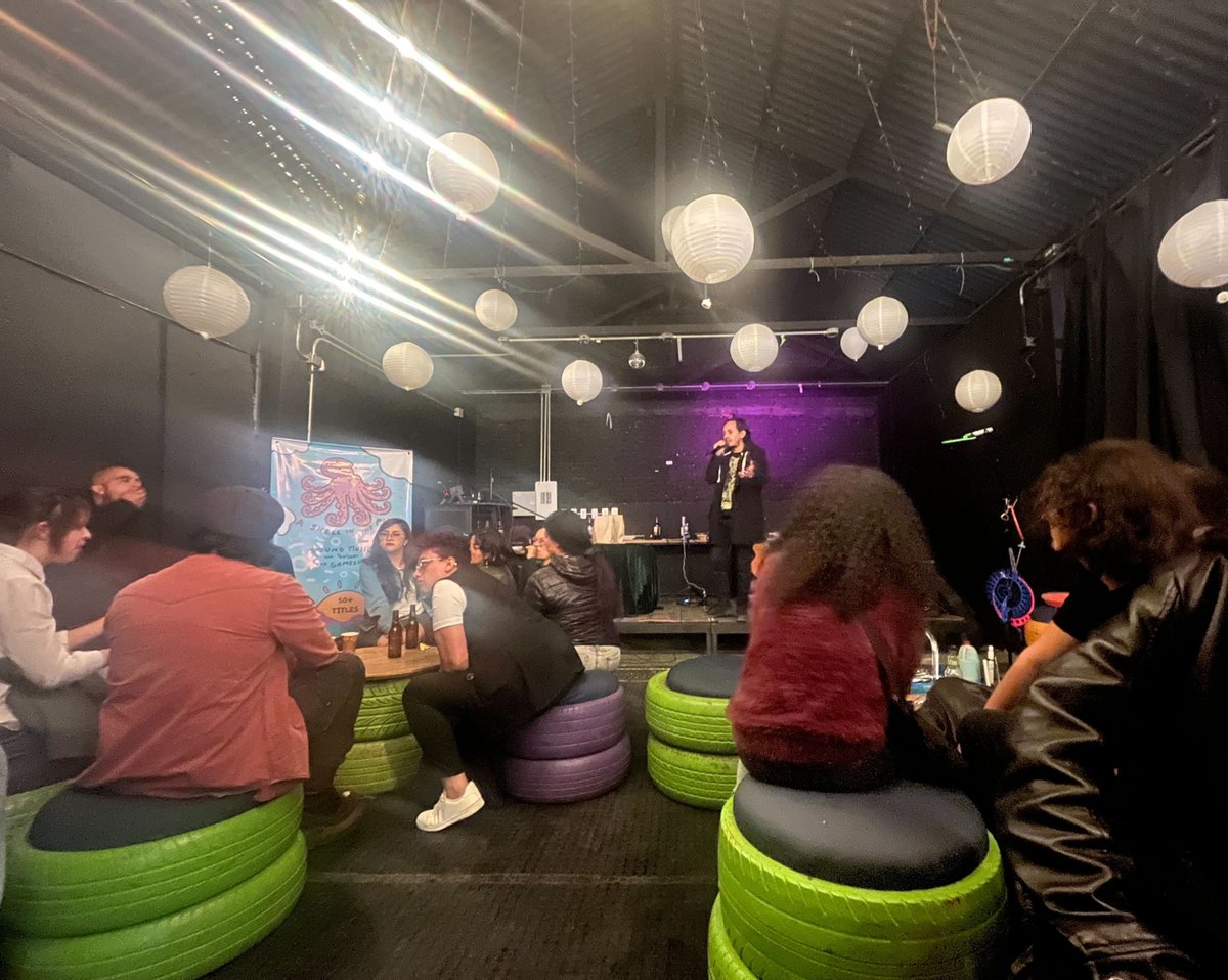 AShellinthePit's tweet photo. We're feeling grateful after our pre-Woman Game Jam trip💛Bogotá  always has a special way of embracing us🐙Huge thanks to everyone who  joined @soundseeds's talk “Listen to the Heart of Your Game” &amp; to @QuietGecko for the opportunity #ColombiaGameDev #WGJ2025 #WomenInGames https://t.co/KAwhLYnhXp