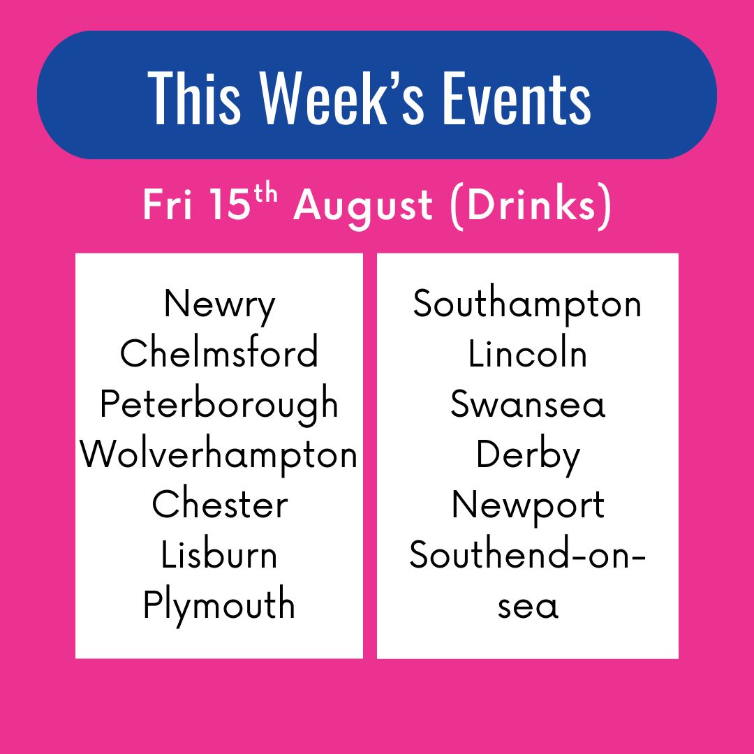 UnifiedDating's tweet photo. Here are the locations and dates for this week's events! ❤️ For more info and to book: https://t.co/imk8AMO0A7 #unifieddating #Liverpool #Nottingham #Newcastle #Manchester #London #Belfast #Birmingham #Norwich #York #Exeter #MiltonKeynes #Worcester #Brighton #Edinburgh https://t.co/anqLuDp7bR