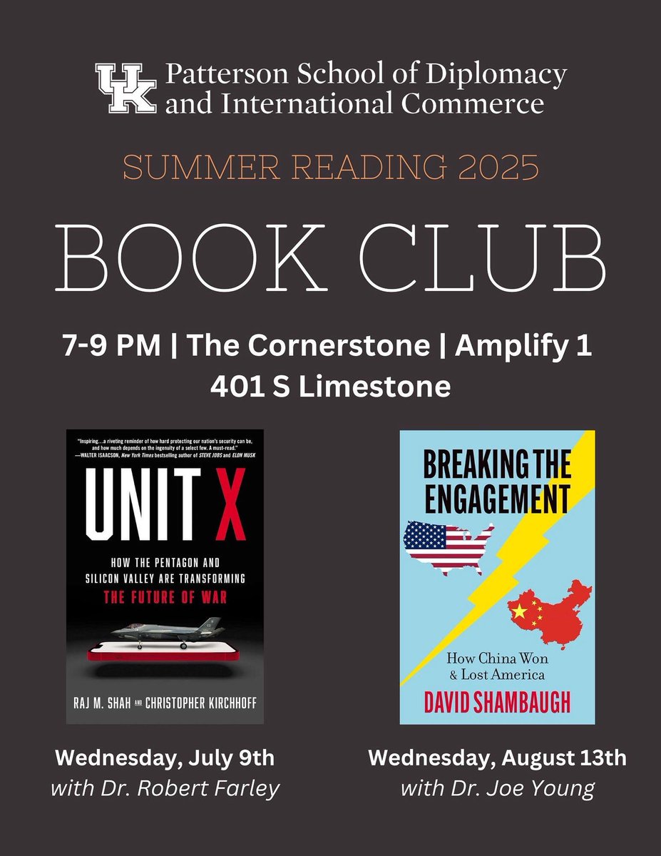 Join us Wednesday, August 13 at 7pm at Cornerstone to talk David Shambaugh's Breaking the Engagement