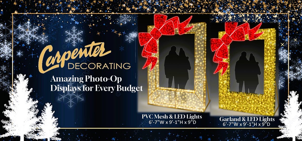 CarpenterDecor's tweet photo. Make your Holiday Light Show Go Viral with a Photo-Op Display manufactured by @CarpenterDecor 

Buy Early &amp; Save BIG ❤🎁

855-259-4121  

#Interactive #christmasdecor #viralpost #commerical #HolidayDecor #PhotoOp #CarpenterDecorating #HolidayMagic https://t.co/93PabfNK6y