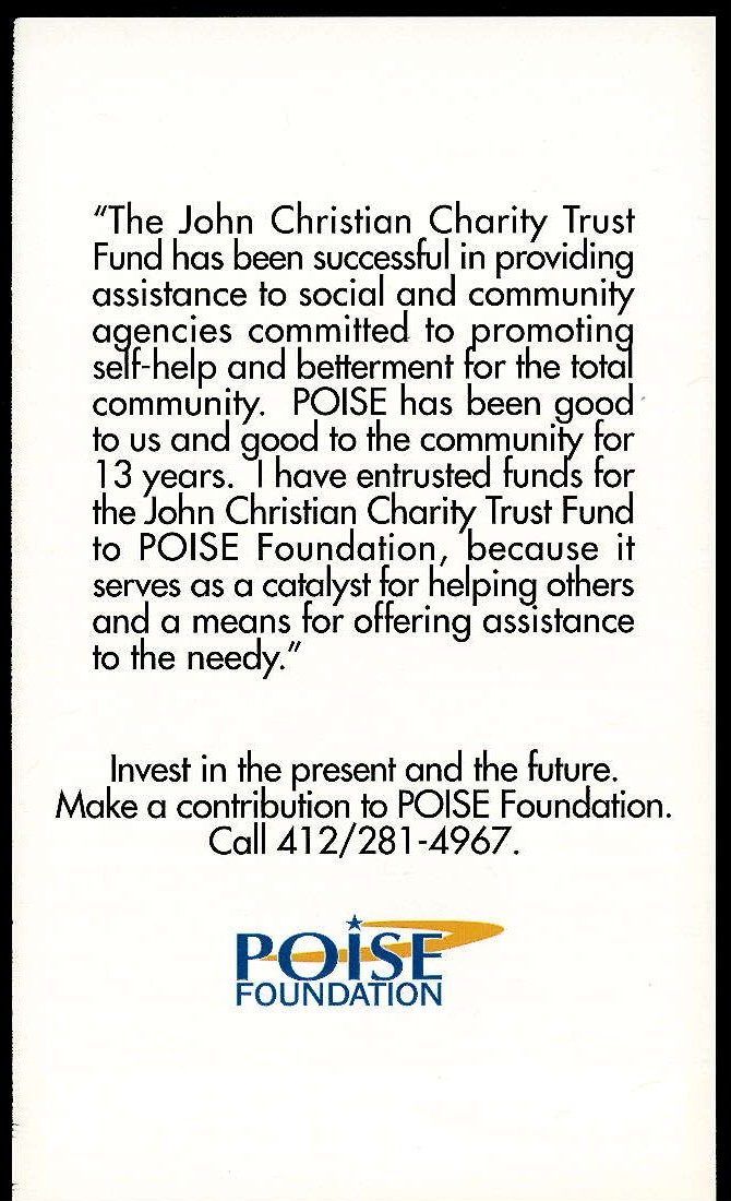 POISEFOUNDATION's tweet image. This #BlackPhilanthropyMonth, we honor the legacy of John Christian—radio host, newscaster &amp;amp; POISE donor—whose 1988 fund has supported the community for 37 years. We proudly carry his legacy forward.
#SankofaNow #LegacyOfGiving #POISEFoundation #BlackPhilanthropyMonth