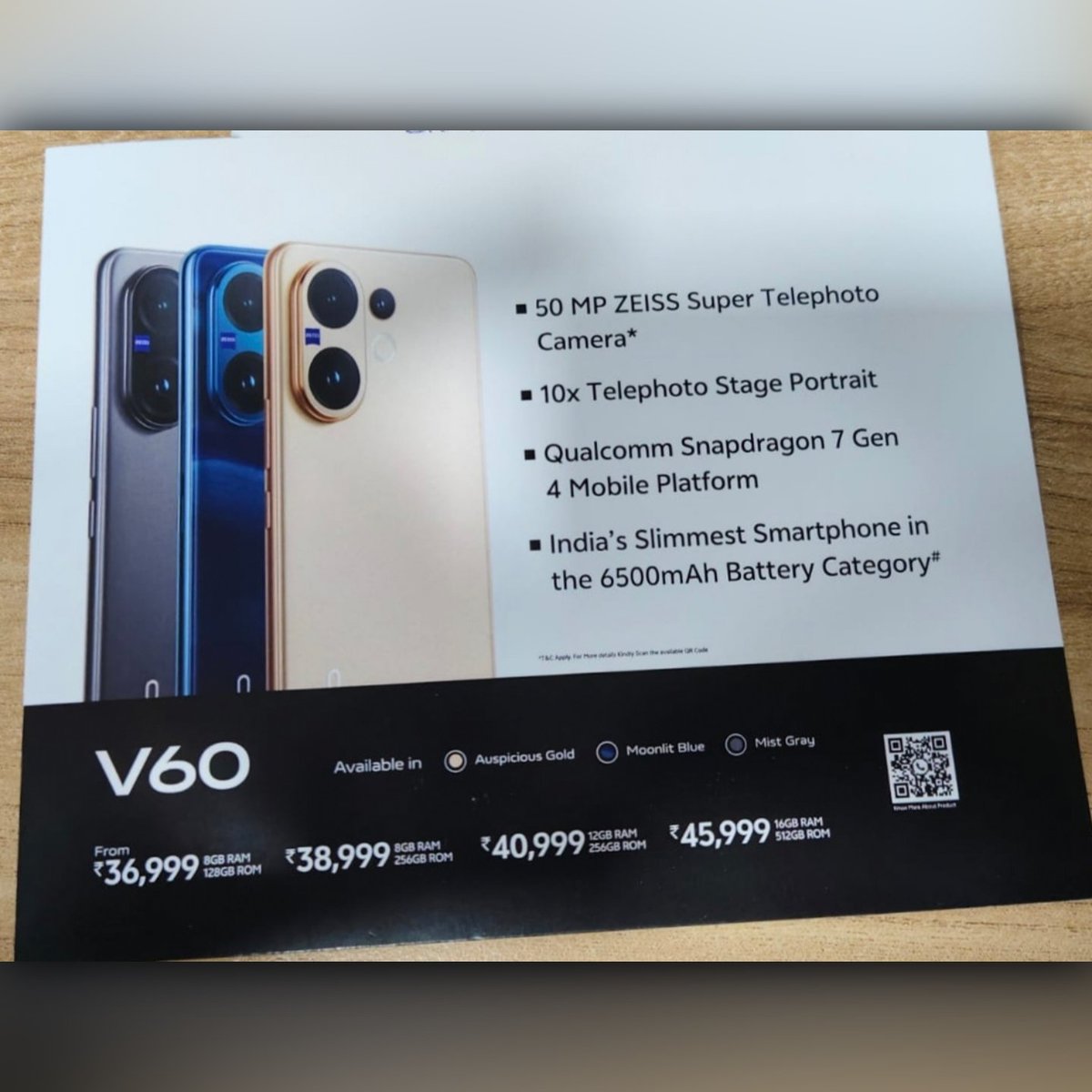 techitdown's tweet photo. Vivo V60 Price Details :

8/128GB - Rs.36,999/-
8/256GB - Rs.38,999/-
12/256GB - Rs.40,999/-
16/512GB - Rs.45,999/-

Watch Full Video
Link : https://t.co/2PLt561aiH

Let me know what you guys want to know about this phone.

#vivo #vivov60 #upcomingsmartphone2025 #techitdown #tech https://t.co/GZQsSG14Fw