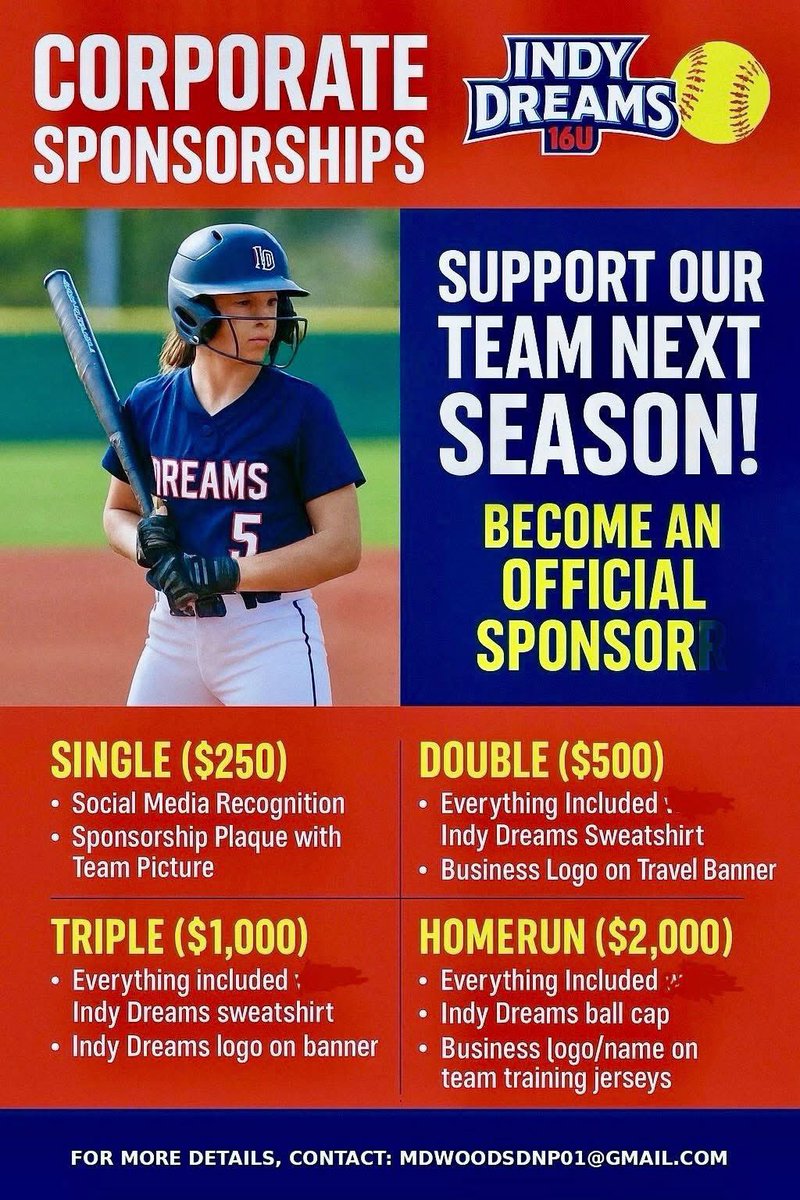 Think about taking advantage of a tax benefit while contributing to the success of young athletes.  Be a sponsor!