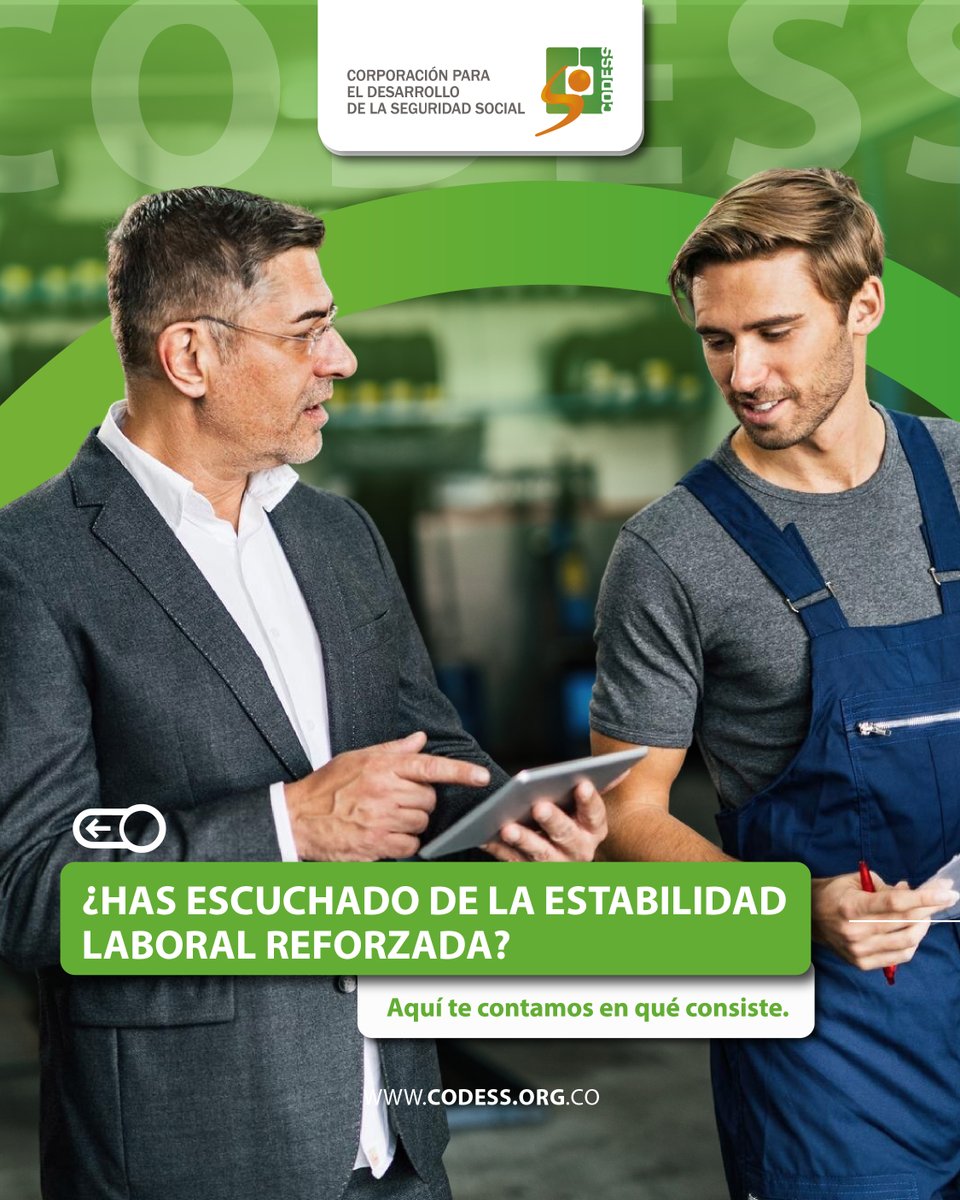 codessco's tweet image. ¿Habías escuchado de la estabilidad laboral reforzada?
En CODESS te ayudamos a comprender y aplicar estas normativas para evitar sanciones, condenas y reintegros. 💪🏻 

Escríbenos hoy para saber más.

#CODESS #InfórmateConCodess #DerechosLaborales #EstabilidadLaboralReforzada