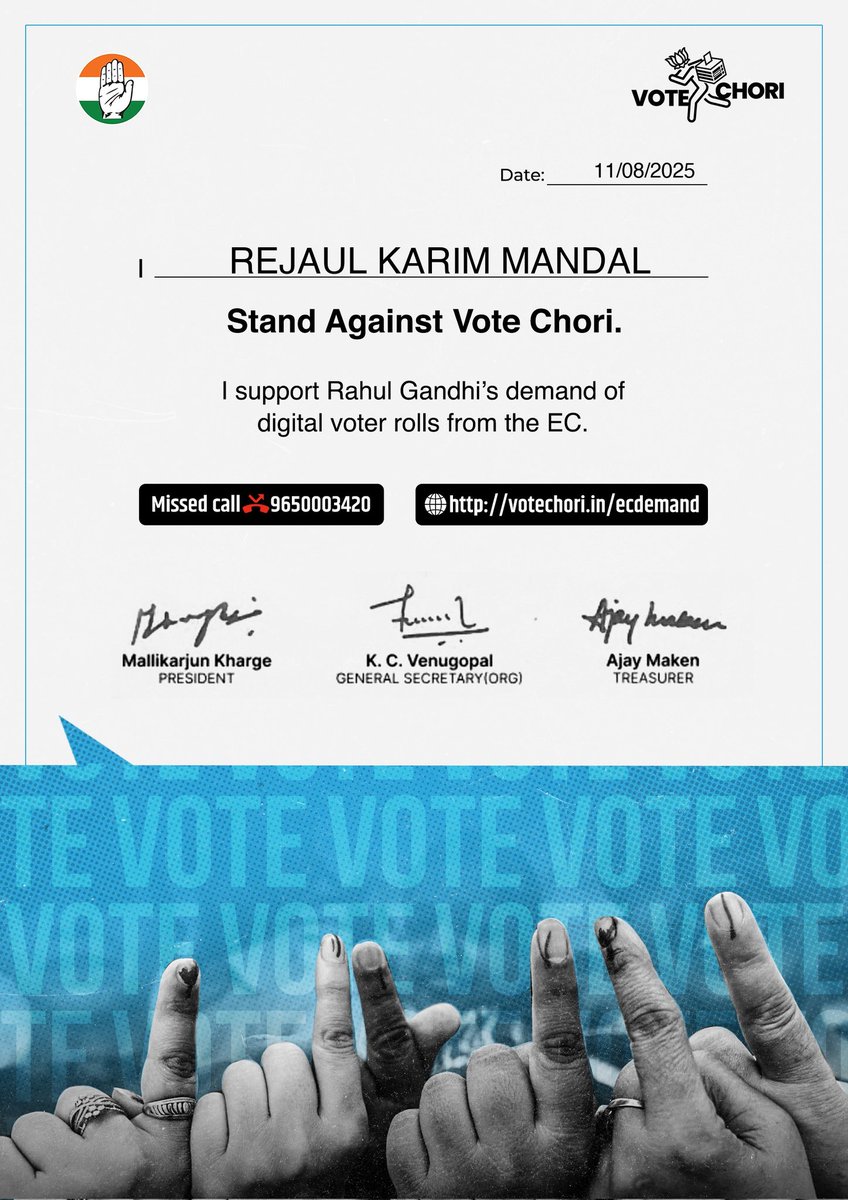 Rejaul243's tweet photo. @ECISVEEP @RahulGandhi https://t.co/mNCmmugwh1