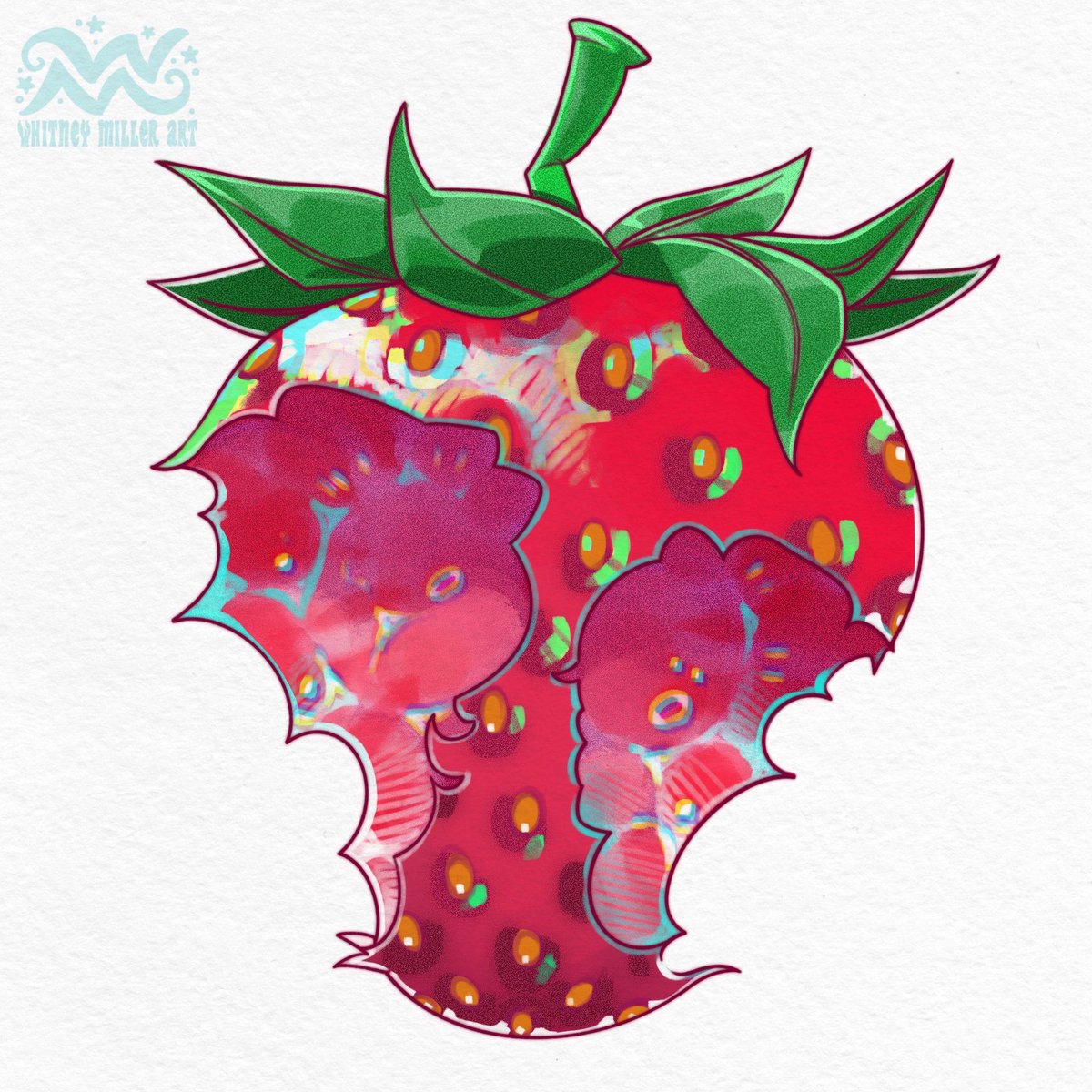 Wish someone would look at me the way Ashley looks at Mae frfr 🍓💋 #appletrend #applecore #artmeme #digitalart #ocart #originalcharacter #strawberry