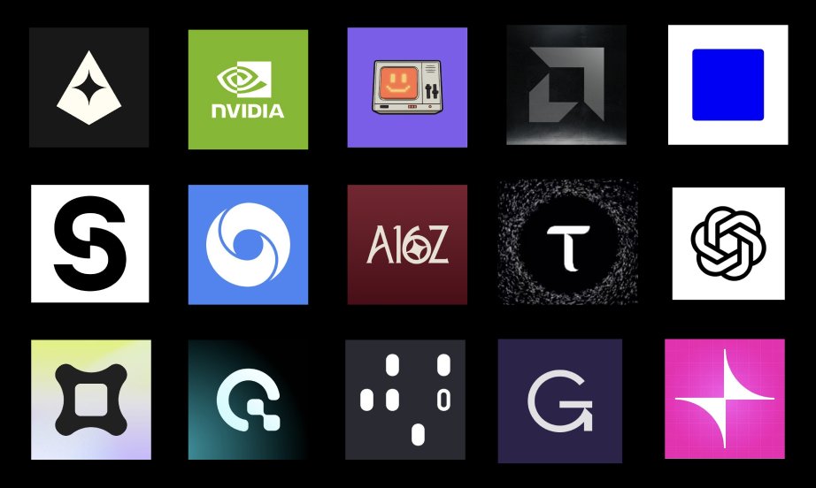 Solana、NVIDIA、a16z、Bittensorなど主要Crypto AIプロジェクトのロゴ