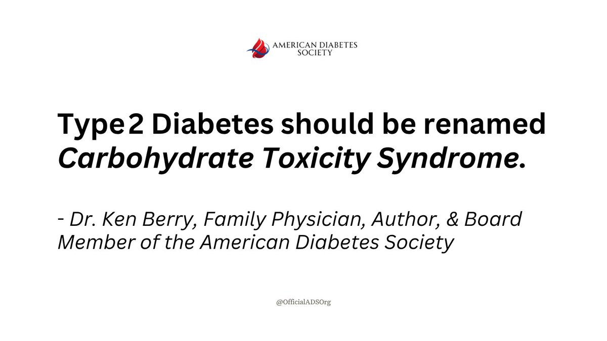 American Diabetes Society (@officialadsorg) on Twitter photo "Type 2 diabetes should be renamed Carbohydrate Toxicity Syndrome." — <a href="/KenDBerryMD/">Ken D Berry MD</a>
This isn’t just semantics. It’s a paradigm shift.
Type 2 diabetes is not a chronic, progressive disease — it’s a reversible metabolic disorder rooted in chronically elevated insulin levels "Type 2 diabetes should be renamed Carbohydrate Toxicity Syndrome." — <a href="/KenDBerryMD/">Ken D Berry MD</a>
This isn’t just semantics. It’s a paradigm shift.
Type 2 diabetes is not a chronic, progressive disease — it’s a reversible metabolic disorder rooted in chronically elevated insulin levels
