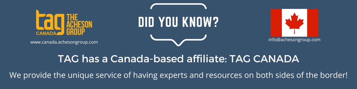 Did you know that TAG has a Canada-based affiliate: TAG Canada? We provide the unique service of having experts and resources on both sides of the border! canada.achesongroup.com

#FoodSafety #PublicHealth