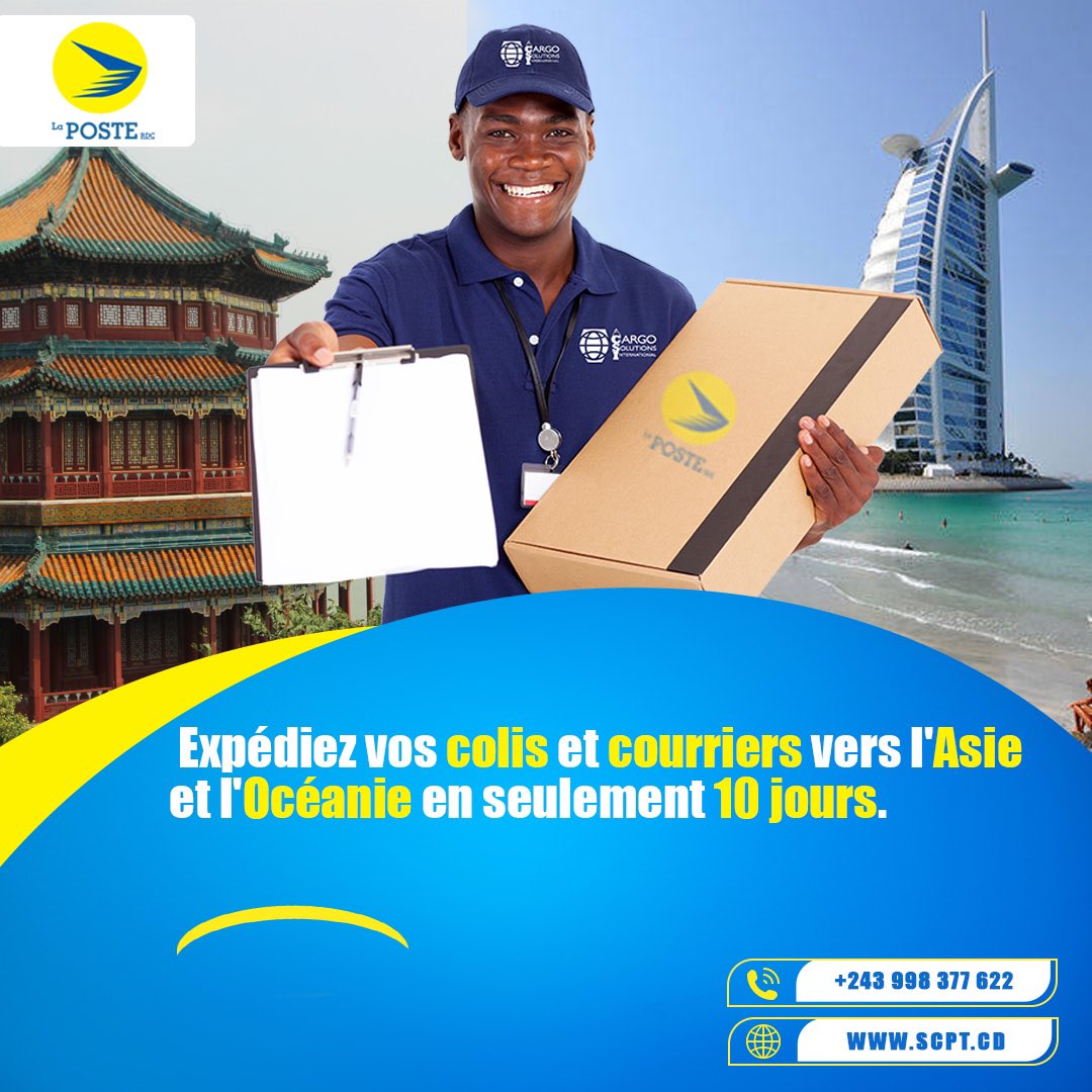 La Poste RDCšØš© (@poste_rdc) on Twitter photo ExpĆ©diez vos ššØš„š¢š¬ et ššØš®š«š«š¢šš«š¬ vers l'šš¬š¢š et l'šššĢšš§š¢š.
Livraison š¬šĢšš®š«š¢š¬šĢš en seulement šš š£šØš®š«š¬.
#ššØš¬šššš³šØš§š š¢ !!!
āļø+243 99 837 7622 ā 814 159 194
š scpt.cd
Pour connaĆ®tre le #code_postal de votre ExpĆ©diez vos ššØš„š¢š¬ et ššØš®š«š«š¢šš«š¬ vers l'šš¬š¢š et l'šššĢšš§š¢š.
Livraison š¬šĢšš®š«š¢š¬šĢš en seulement šš š£šØš®š«š¬.
#ššØš¬šššš³šØš§š š¢ !!!
āļø+243 99 837 7622 ā 814 159 194
š scpt.cd
Pour connaƮtre le #code_postal de votre