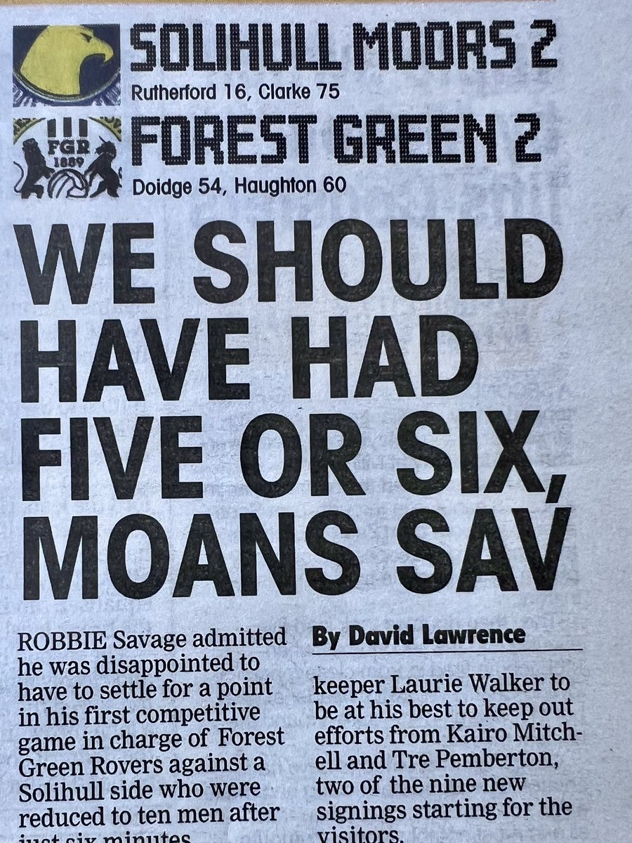 writeanglemedia's tweet image. A great opening game of the season between @SolihullMoors and @FGRFC_Official and some excellent coverage in @NonLeaguePaper