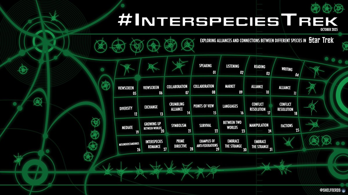 ShelfNerds's tweet image. OCTOBER is #InterspeciesTrek, exploring alliances and connections between different species in #StarTrek! #RhythmTrek