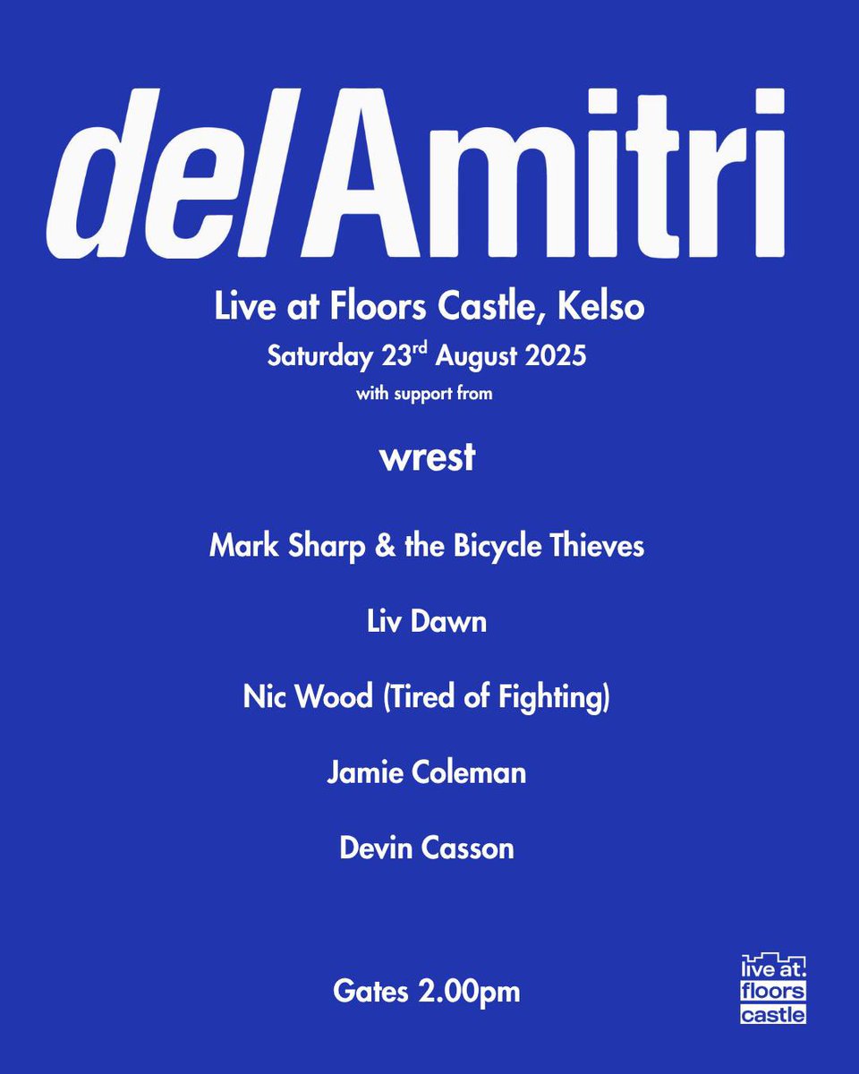 Mark Sharp & The Bicycle Thieves (@marksharpmusic) on Twitter photo Buzzing to announce we’ll be supporting the fantastic <a href="/DelAmitri/">Del Amitri</a> at the stunning Floors Castle in Kelso on Saturday 23rd August. What a gig this is going to be, canny wait 💛
Tickets - tickets.xfp.events/events/xfp/177…
MS&TBT Buzzing to announce we’ll be supporting the fantastic <a href="/DelAmitri/">Del Amitri</a> at the stunning Floors Castle in Kelso on Saturday 23rd August. What a gig this is going to be, canny wait 💛
Tickets - tickets.xfp.events/events/xfp/177…
MS&TBT