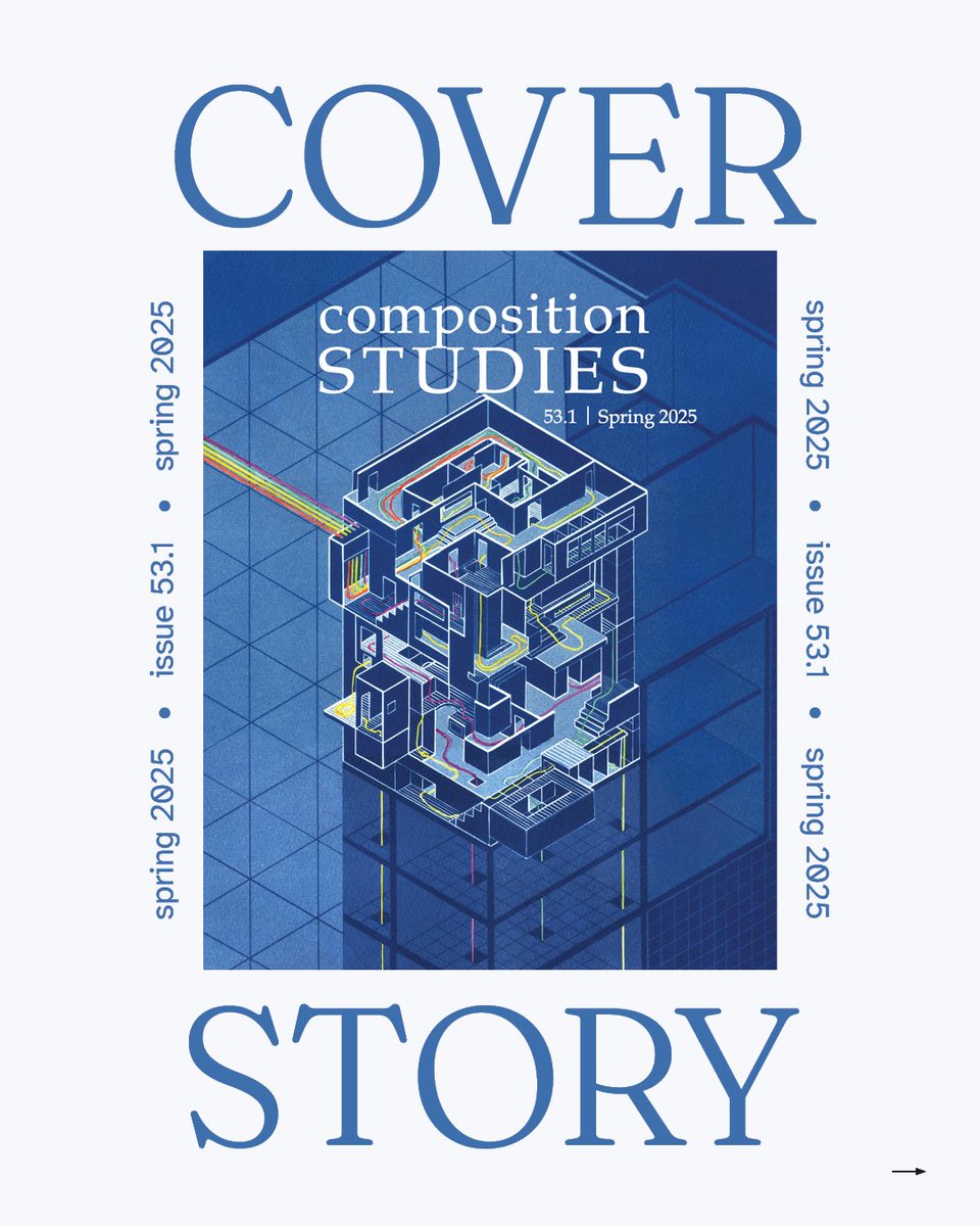 CompStudiesJrnl's tweet image. The cover of our new issue features Attention by Susanna Crum—a cyanotype that reimagines the “blueprint” as the architecture of thought.

#cs531 #chartingourcourse #compositionstudies #writingstudies #rhetcomp #coverart #cyanotype