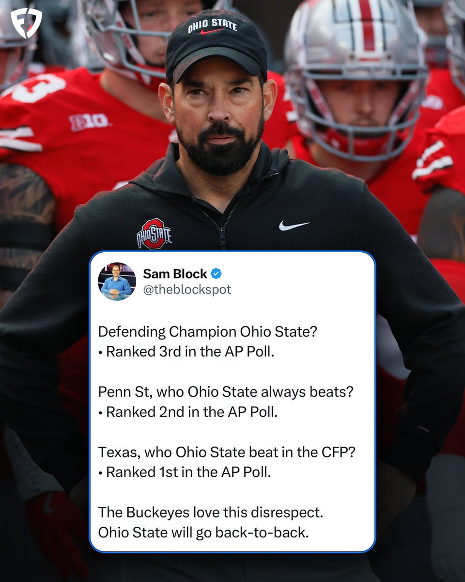 Is Ohio State getting disrespected? 🤔

h/t <a href="/theblockspot/">Sam Block</a> | #GoBucks