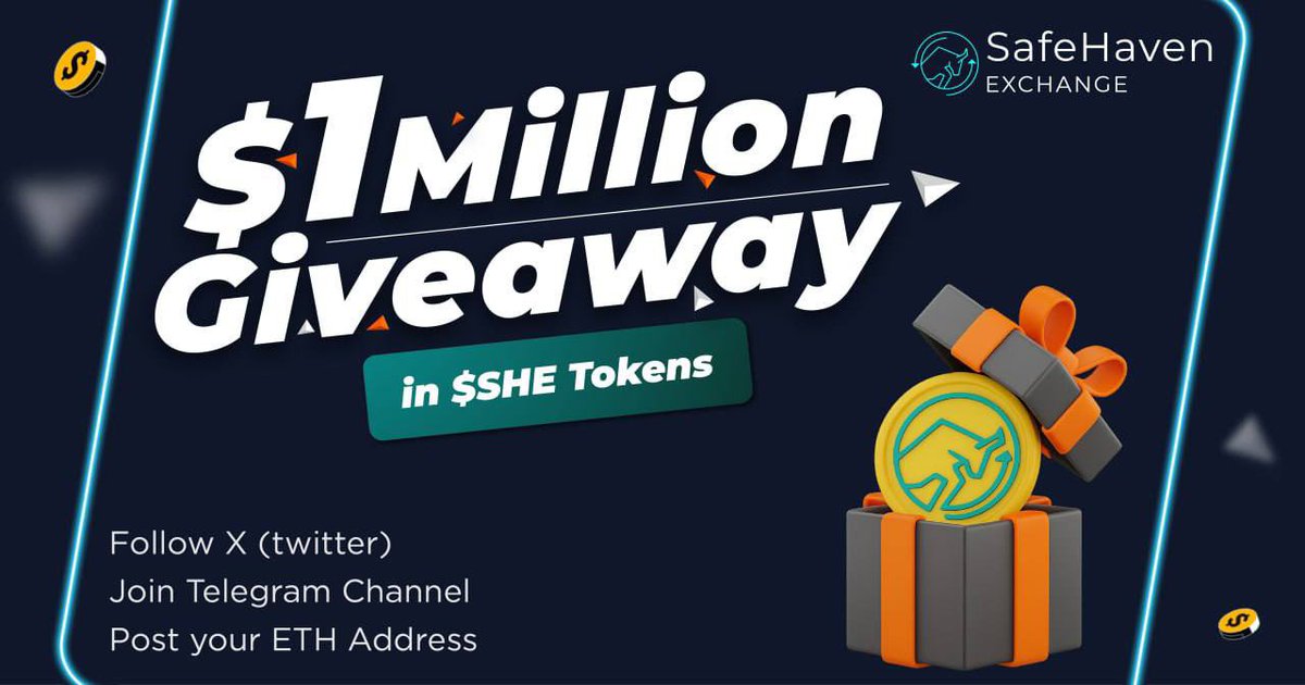 Kryp_Toon's tweet photo. 🎉 SafeHaven Exchange Giveaway – $10,00,000 in $SHE! 🎉

We’re celebrating the SafeHaven Exchange launch with a massive giveaway! 🚀

💰 Prize : $10,00,000 worth of $SHE tokens
🏆 Winners: 1000 lucky winners share the prize
📅 Ends: 10th September 2025

✅ How to Enter:
1️⃣ Follow us on X
2️⃣ Retweet the campaign post
3️⃣ Join our Telegram

🔗 Join Now: https://t.co/vuc85AsKlC

Let’s test, trade, and win together!
#SHE #SafeHaven #CryptoGiveaway #ExchangeTest #BlockchainUtility