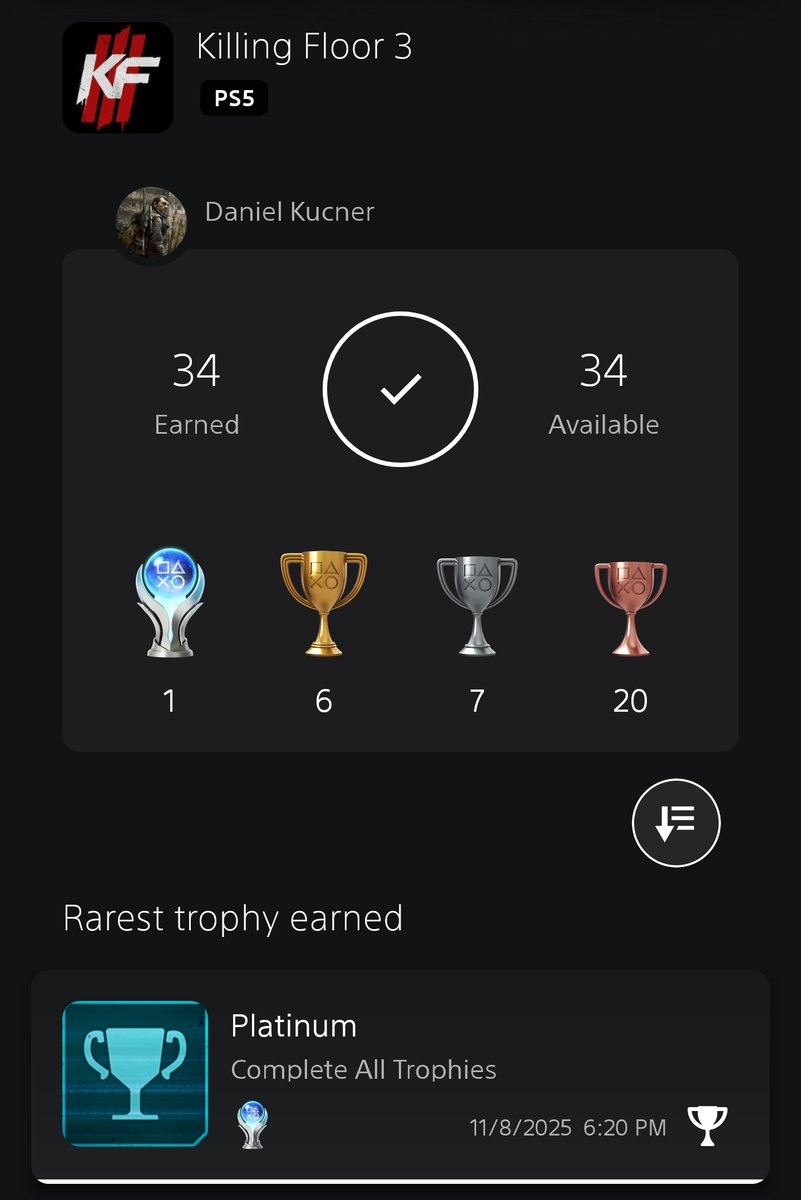 I mamy to Panie i Panowie, platyna w Killing Floor 3 właśnie wleciała! 🥰
Świetnie się bawiłem ze znajomymi w Coopie, ale ten ostatni poziom trudności "Piekło na Ziemi", to nie przelewki, nazwa pasuje. 😱  Ktoś z Was też ogrywa? 🤔