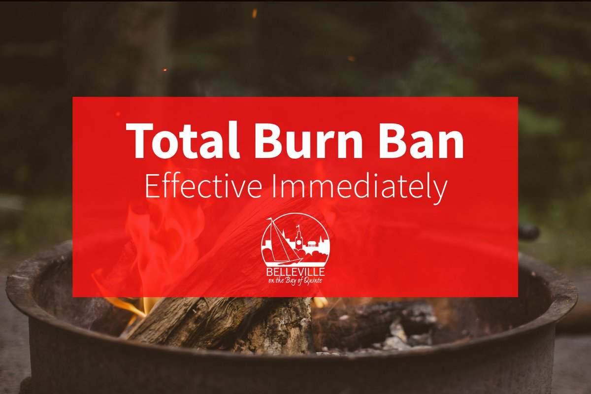 Fire &amp; Emergency Services | A total burn ban is now in effect. 🚫🔥

A total burn ban is a period of time during which the Fire Chief declares a ban on all open-air burning, including campfires, outdoor fireplaces/burning appliances, brush fires, agriculture fires and cooking