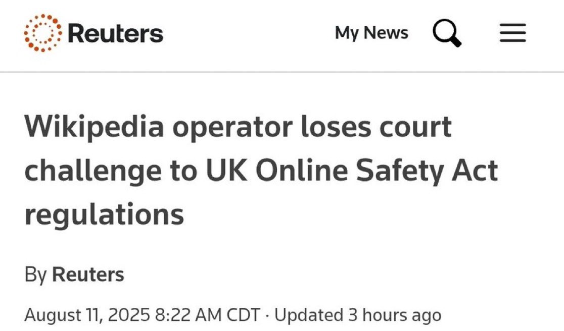 Pirat_Nation's tweet image. Wikipedia lost its court challenge against the UK&apos;s Online Safety Act.