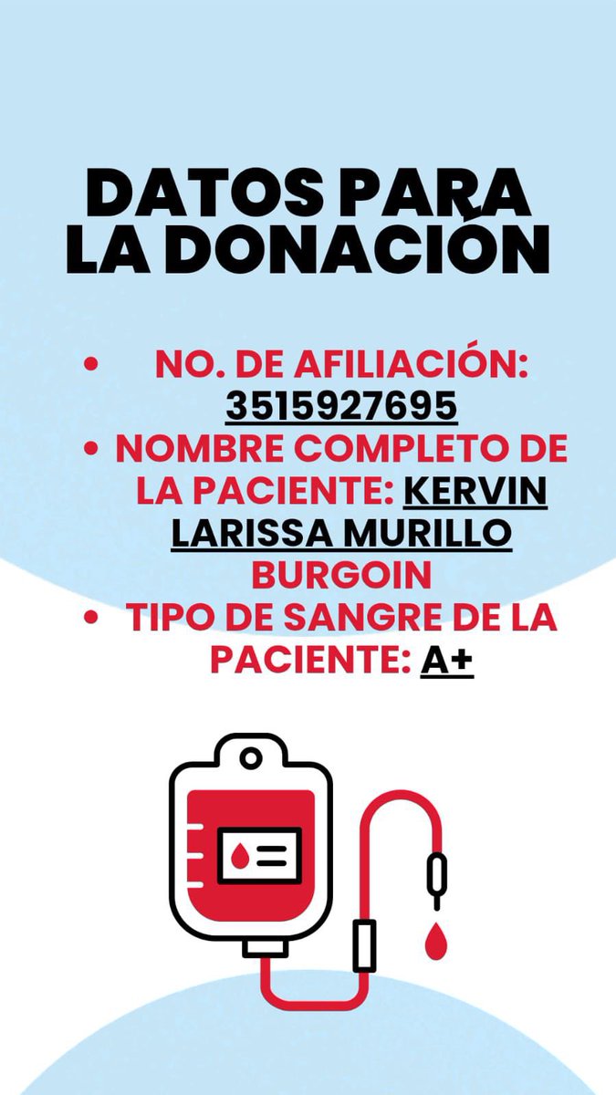 Buenos días.

¡ATENCIÓN!
Se requieren donadores de sangre de cualquier tipo. Gracias.