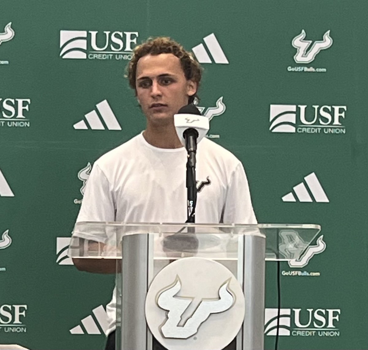 USFjimlouk's tweet image. Here is Nico Gramatica, getting ready for his second year as a Bull.  Will wear number 7 this year.  Says USF is a “dream place” for an athlete. @USFFootball