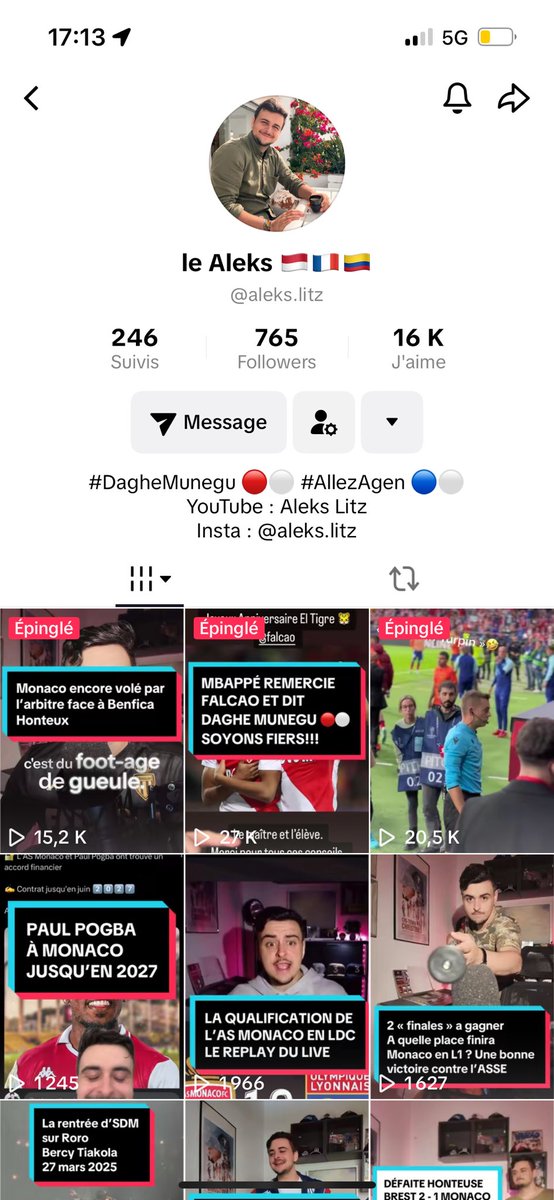 Julio 🇲🇨 (@jules___brr) on Twitter photo Et en petit bonus 3 comptes TikTok de supporters pour passer le temps entre chaque week-end de match :
<a href="/JeremyMunegu/">Jérémy. 🇲🇨</a>
<a href="/Oscellaris_/">Oscellaris</a>
<a href="/AleksLitzOff/">le Aleks 🇫🇷🇨🇴🇲🇨</a> Et en petit bonus 3 comptes TikTok de supporters pour passer le temps entre chaque week-end de match :
<a href="/JeremyMunegu/">Jérémy. 🇲🇨</a>
<a href="/Oscellaris_/">Oscellaris</a>
<a href="/AleksLitzOff/">le Aleks 🇫🇷🇨🇴🇲🇨</a>