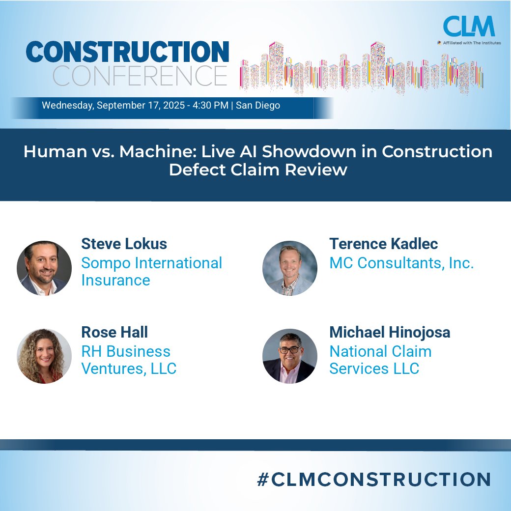 ⚡ Claims Review Just Got a Plot Twist - At our Construction Conference in San Diego this September 17-19, we’re putting AI to the test - live on the main stage. You’ll walk away knowing when AI adds value, when it doesn’t, and how to make the call.

➡️ bit.ly/3GX8Qgi