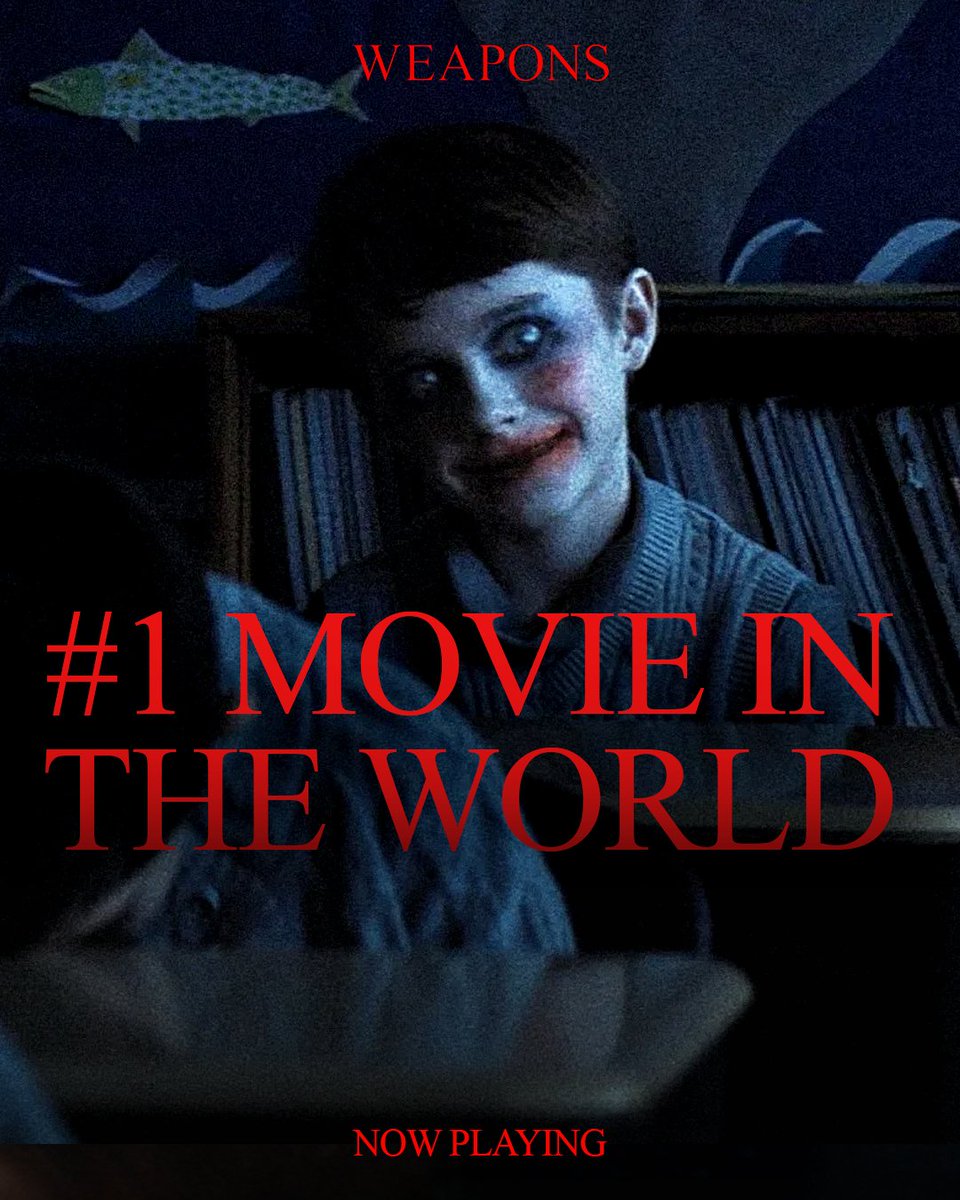 newlinecinema's tweet image. We’re all watching. #WeaponsMovie is the #1 movie in the world. 

Now playing only in theaters. Get tickets now. fandango.com/weapons