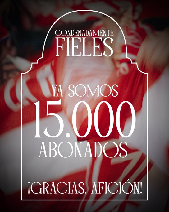 👏 El #GranadaCF alcanza los 15.000 abonados.