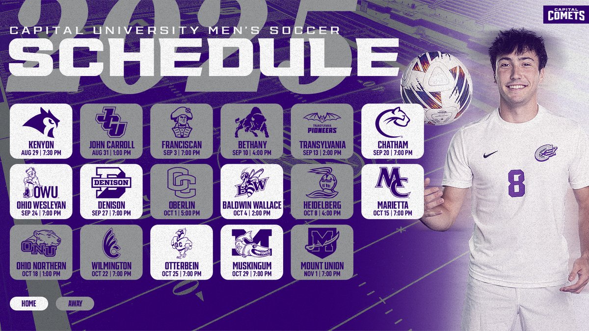 cap_athletics's tweet photo. Here's a look at the @CapMenSoccer schedule for the upcoming season!
#CapFam | #CapMSOC | #POTP https://t.co/lTaN4wg9bU