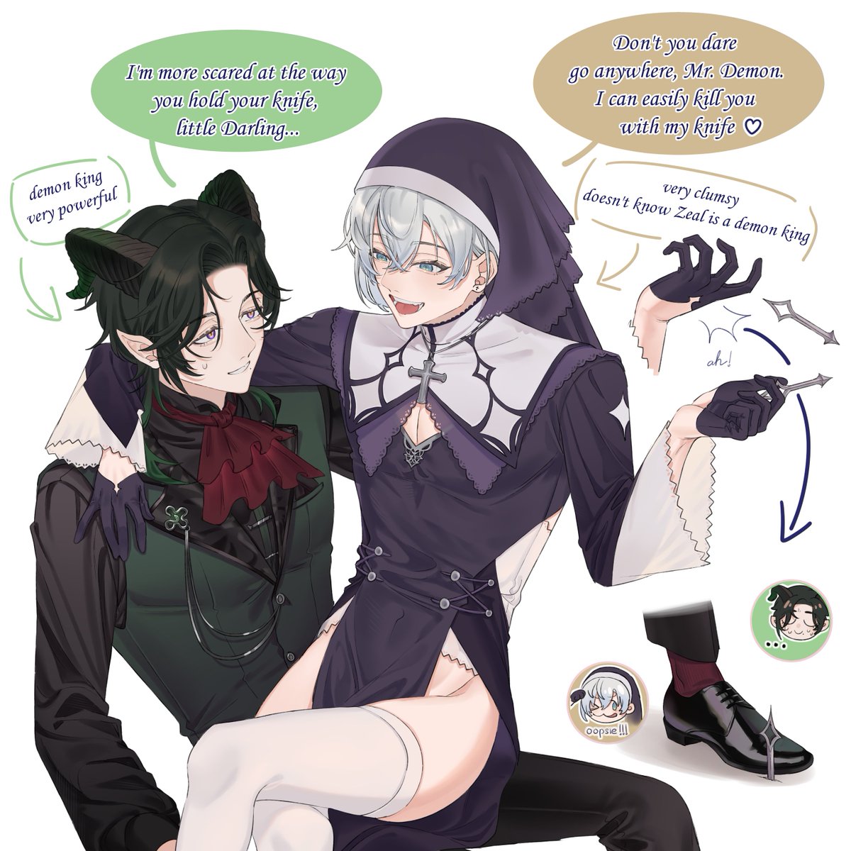 zealix #zeaka ah yes, back to my silly little aus ☝️🤓 demon