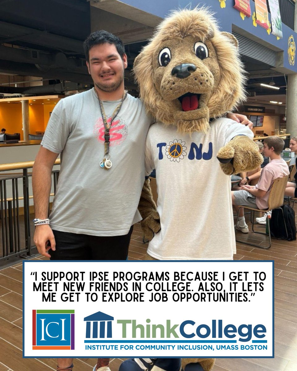 thinkcollegeICI's tweet photo. “I get to meet new friends in college… and explore job opportunities.” – Stuart, our 2025 Think College intern.
Friendships. Careers. New possibilities. That’s the power of #IPSE! Learn more at https://t.co/es6Vpv3i0C! #ThinkHigher #ThinkCollege https://t.co/ukcas0G7xM