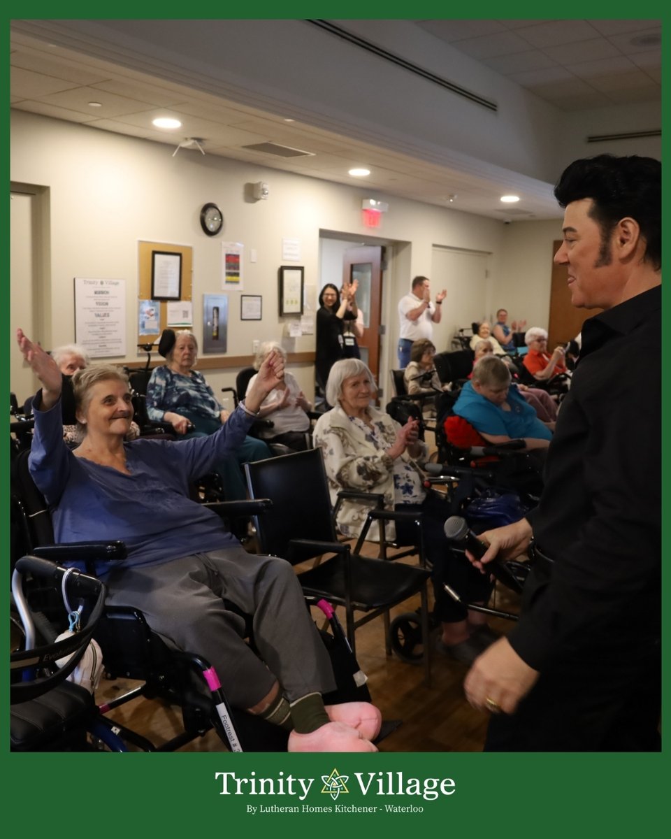 Trinity_Village's tweet photo. What a show! 🎤✨ Our residents lit up with smiles during a lively performance featuring Elvis and Marilyn Monroe. From singing along to classic hits to celebrating birthdays in style, the room was full of joy and laughter.

Moments like these mean so much to our community 💚 https://t.co/WlSOBFLAdp