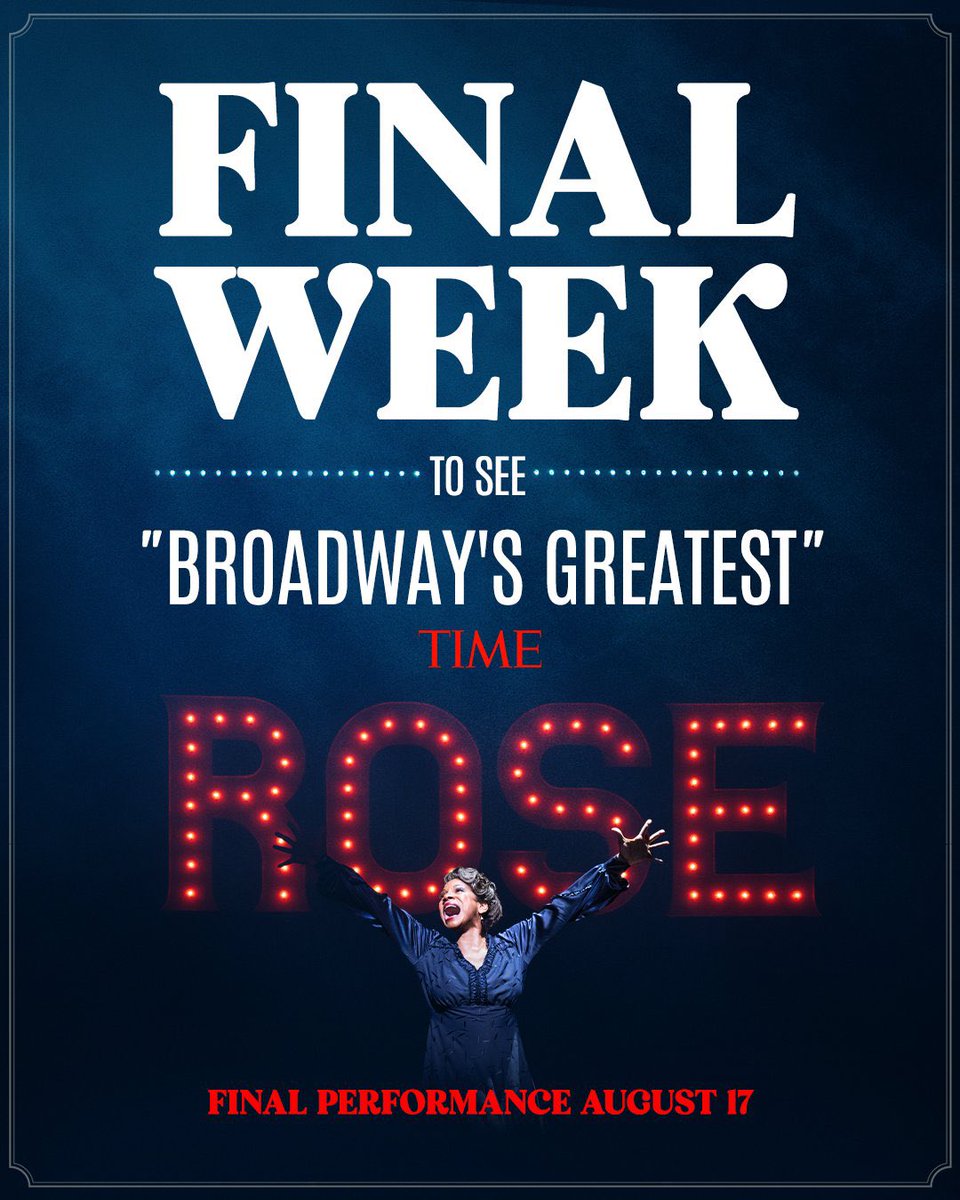 1 week left to see "Broadways greatest" 🌹 @time

📸: Julieta Cervantes
