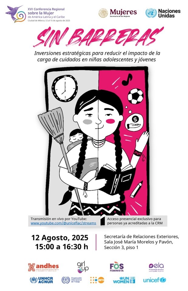 Este #DíaDeLaJuventud, únete al diálogo sobre cómo reducir la carga desigual de cuidados que enfrentan niñas, adolescentes y jóvenes en América Latina y el Caribe.
📅 12 ago | 🕒 15:00 (MX)
📡 En vivo: youtube.com/@uniceflac/str…
#Cuidados #Juventud #IgualdadDeGénero