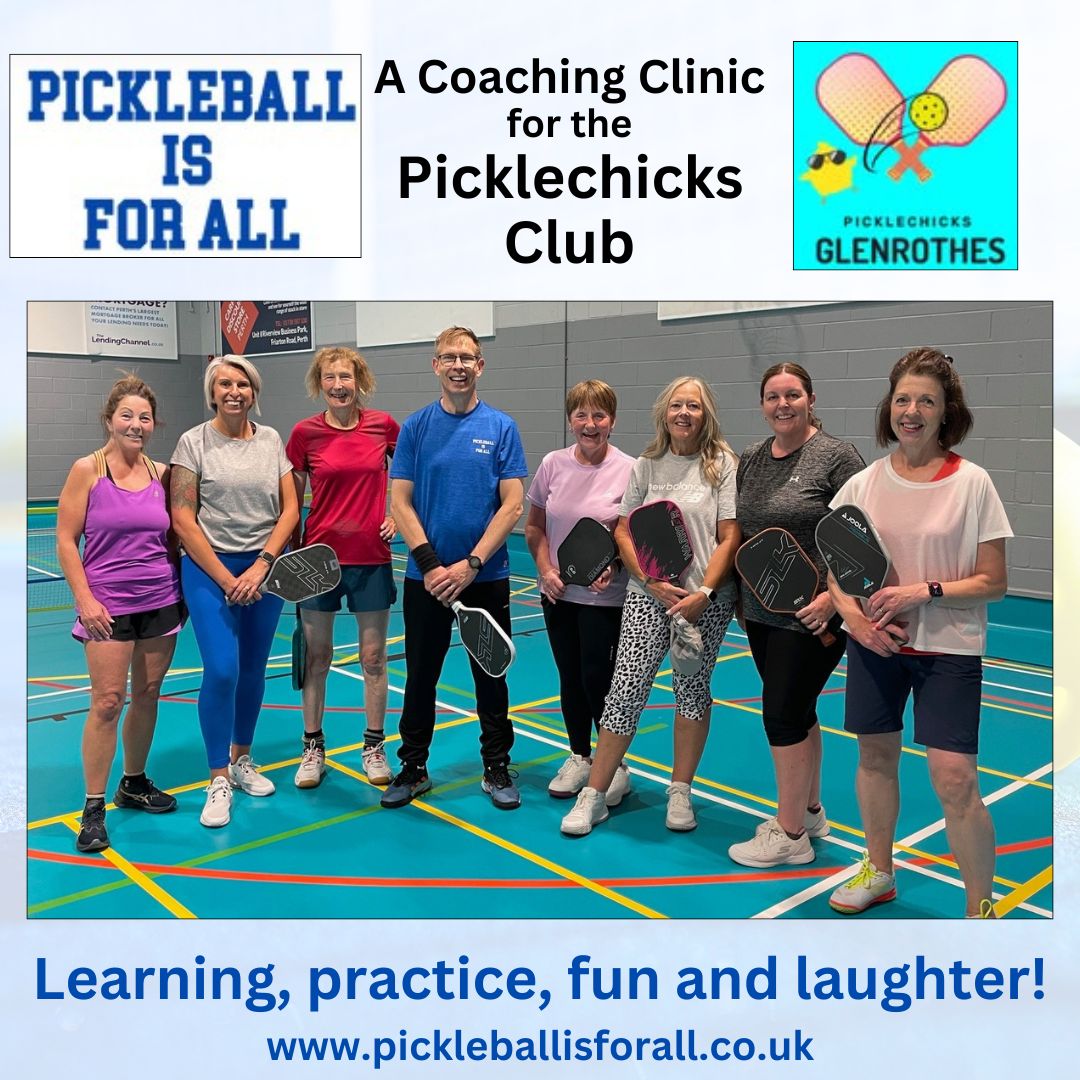 We thoroughly enjoyed delivering a bespoke Coaching Clinic for members of the Picklechicks Club, who are based in Fife. Great fun was had by all and we're looking forward to the next clinic 😀👍
<a href="/PickleballScot1/">Pickleball Scotland</a>  #pickleball #pickleballcoaching <a href="/PickleballEng/">Pickleball England</a>