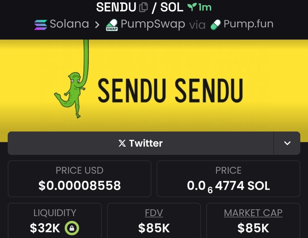 Corecryptoo's tweet photo. Bought into $SENDU at a $85k MCAP and alerted my Telegram about it. ๐
#SENDU
#SOL
#SOLANA
CA
gDzDJWq5AGk6ET269bYkb9GZLPAqzTBrpJtkEw4Na8z https://t.co/0y6itkS3od