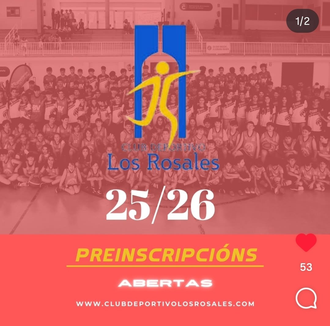 silcerino's tweet photo. #Coruña | El Club Deportivo Los Rosales abre inscripciones para la temporada 2025-26 en todas las categorías (Benjamín a Senior). 

Con más de 30 años de trayectoria y 200 jugadores en 13 equipos, el inicio será en septiembre. 

+info: https://t.co/c4ThIbAWyd https://t.co/yVhqb54iAO