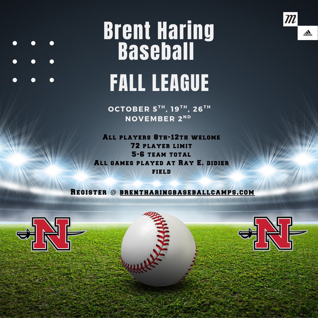 Registration for our Fall League is live! Sign up at brentharingbaseballcamps.com 
#GeauxColonels⚔️