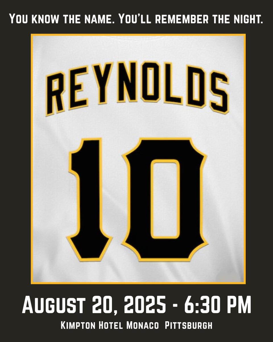 Join Bryan, Blair, teammates, and friends for an unforgettable night to benefit <a href="/LendingHearts/">Lending Hearts</a>. 

Tickets going fast, less than 2 weeks left! Reynolds.givesmart.com

<a href="/Pirates/">Pittsburgh Pirates</a> <a href="/SNPittsburgh/">SportsNet Pittsburgh</a>